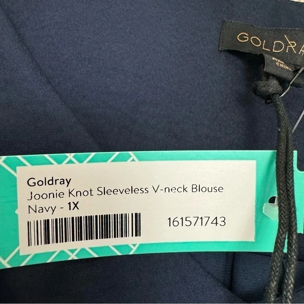 Goldray Womens Joonie Knot Sleeveless V-neck blouse size 1X